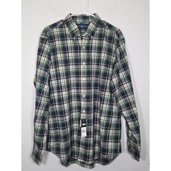 NWT Men's Ralph Lauren Classic Fit Button Down Plaid Long Sleeve Lg Early 2000s - Picture 1 of 5